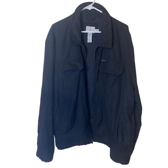 Vintage Calvin Klein Mens Black Basic Full Zip Fall Jacket Size XXL - Picture 2 of 7